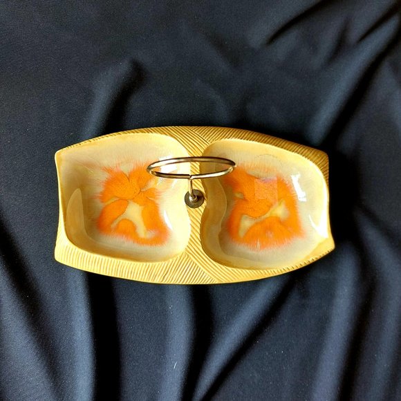 Mid Century, Handled, Double Serving Dish - Picture 2 of 4